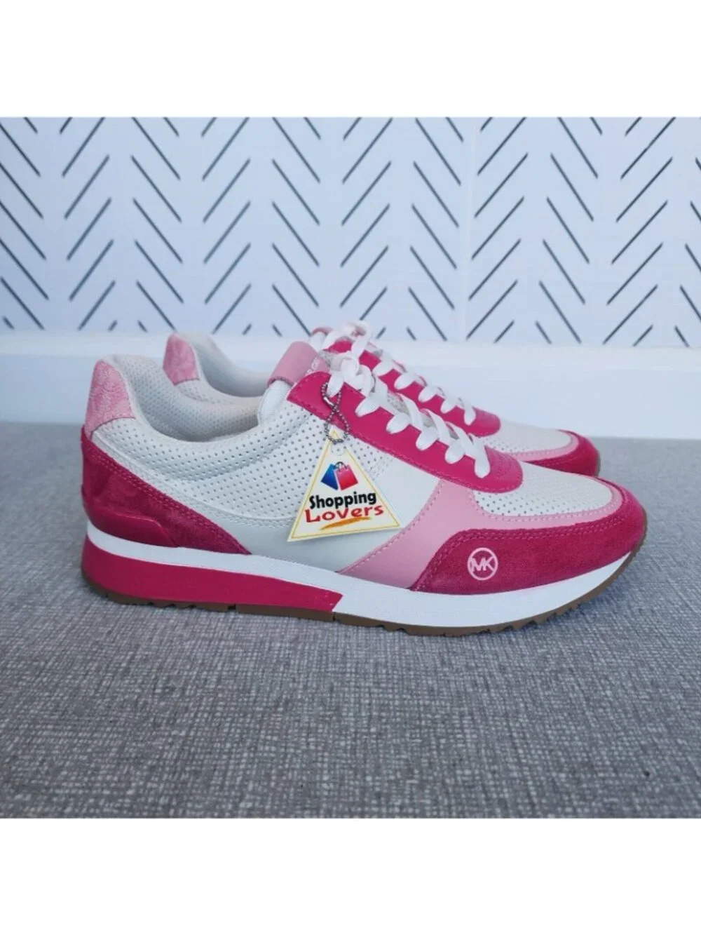 ⭐Michael Kors Andi Trainer Women Casual Comfy Shoes Sz 7.5 Sneakers Pink Suede⭐